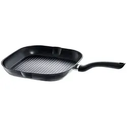 Fissler Cenit Grillpfanne 28 x 28 cm - Eckige Aluminium-Pfanne mit 3-Schicht-Antihaftversiegelung, induktionsgeeignet und pflegeleicht – ideal für perfekte Grillgerichte.