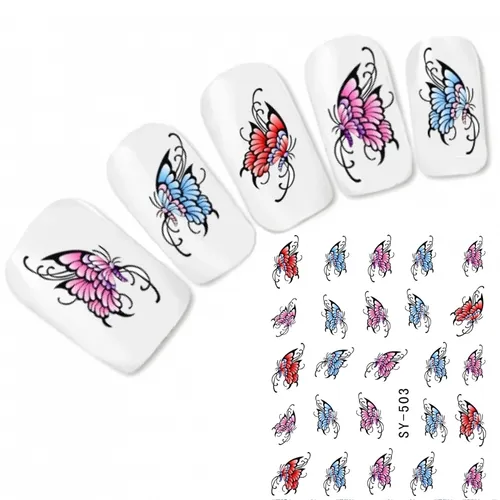 Tattoo Nail Art Aufkleber Glitzer Butterfly Nagel Sticker Schmetterling Neu!