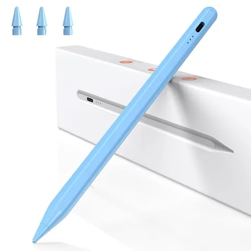 BAZO Stift für iPad - 2018-2024 Pencil 2.Generation Schnellladeleistung Palm Rejection Neigungssensitivität Stylus für iPad Pro 13''/12,9''/11''/ 6-10/Mini 5/6./Air 3/4-Blau