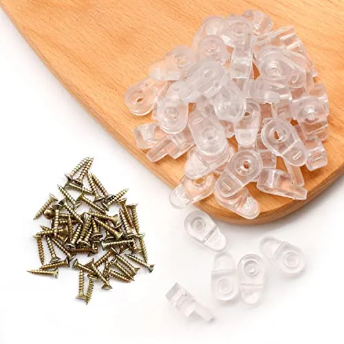 Glasklemme DEANKEJI 50 Stück Glashalter Clips, Transparente Glashalter, Glasregalhalterung Spiegelclips Eignet Sich zur Befestigung von 1-4mm Dickem Glas, Schranktüren und Spiegel