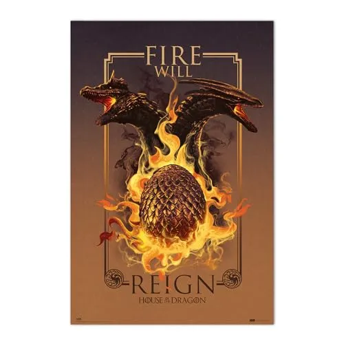 Grupo Erik House Of The Dragon Poster Fire Will Reign