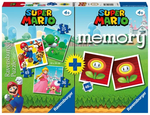 RAVENSBURGER PUZZLE + MEMORY*SUPER MARIO*25 + 36 + 49 TEILE*OVP 3