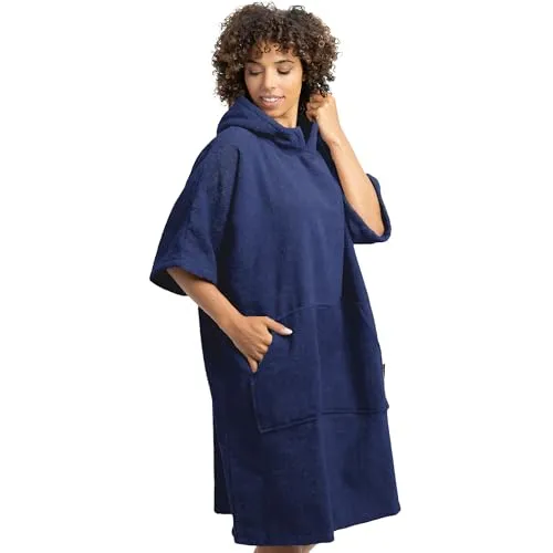 HOMELEVEL Badeponcho - Unisex Surf Poncho aus 100% Baumwolle für Damen und Herren - Bademantel für Damen, ideal für Strand, Schwimmbad oder Sauna. Weich, waschmaschinenfest und schützt vor Sonne und Wind. Kein umständliches Umziehen mehr!