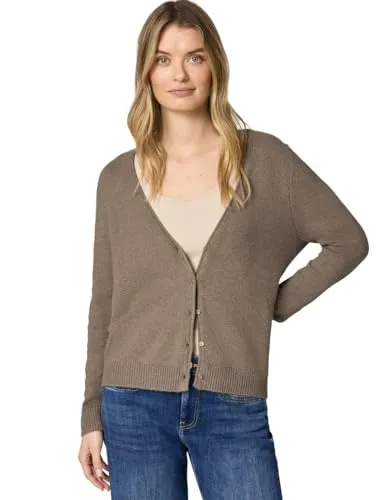 Street One Damen Kuscheliger V-Neck Cardigan - Stylischer V-Neck Cardigan mit Knopfleiste und Rippbündchen. Ideal für gemütliche Tage, bietet er ein besonders softes Tragegefühl und vielseitige Kombinationsmöglichkeiten.