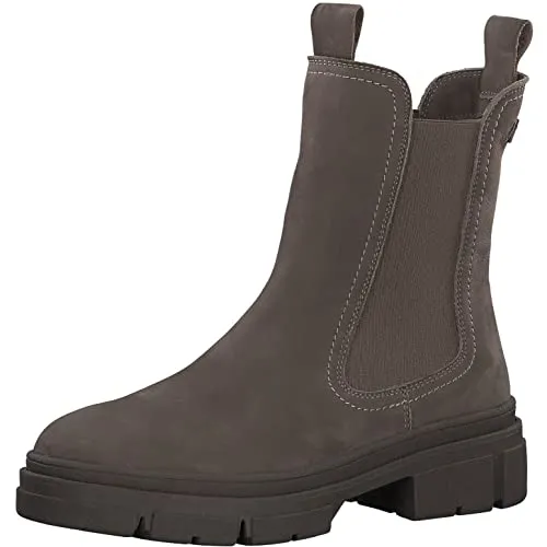 Tamaris Damen Chelsea Boots, Frauen Stiefeletten,TOUCHit-Fußbett,uebergangsstiefel,Schlupfstiefel,hoch,Boots,Stiefel,Pepper NUBUC,40 EU