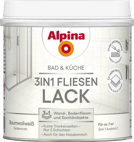 Alpina Bad & Küche 3?in?1 Fliesenlack Weiß