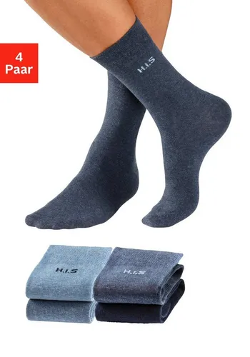 H.I.S Socken (Packung, 4-Paar) mit druckfreiem Bündchen von HIS