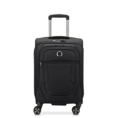 Delsey Paris Helium DLX 4-Rollen Kabinentrolley 55 cm schwarz - Komfortabler Kabinentrolley mit 4 laufruhigen Doppelrollen, maximales Gepäckvolumen und höchste Sicherheit durch TSA-Schloss