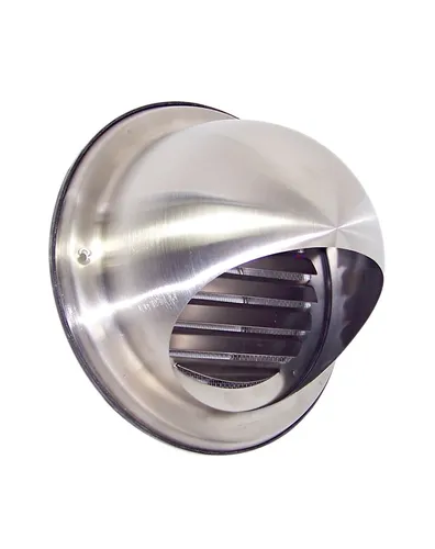 Edelstahl Abluftgitter LG 5015 Rund - Ideal für effiziente Belüftung - Abzüge, Gitter & Belüftungen - Hochwertiges Edelstahl Abluftgitter für Rohranschluss Ø 150mm, mit Fliegengitter für optimalen Schutz.