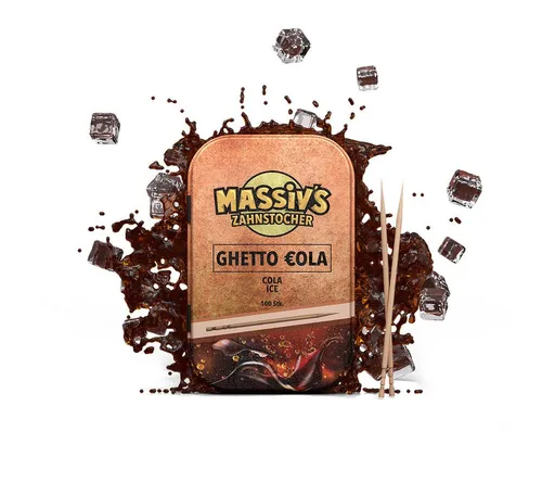 Wunder Zahnstocher Mundpflegecenter - Ghetto Cola - Aromatisierte Zahnstocher mit intensivem Cola-Geschmack und erfrischender Ice-Note. Praktische Premium-Dose mit 100 Stück, ideal für unterwegs und sorgt für frische Momente im Alltag.