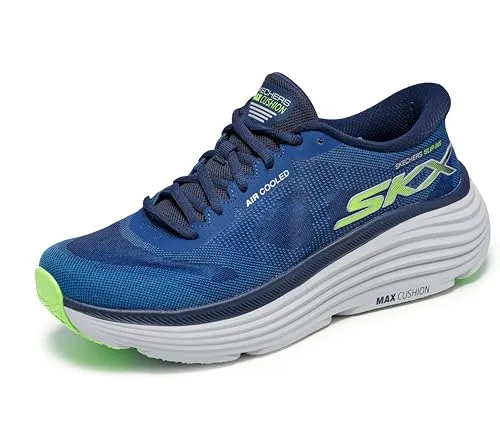 Skechers Herren Max Cushioning Endeavour Exciton Sneaker, Navy, 44 EU - Herren-Sneaker mit innovativem Max Cushioning Design für außergewöhnlichen Komfort und atmungsaktiver Goga Mat Einlegesohle für optimale Dämpfung.