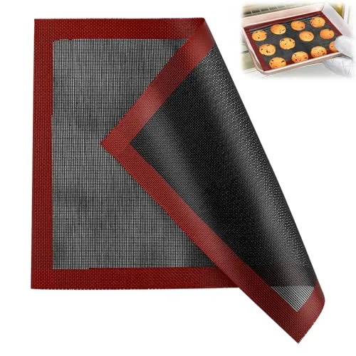 Silikonmatte Backen, 40 x 30cm Backmatte Silikon Backofen, Wiederverwendbar Rutschfestes Backunterlage, Antihaft Dauerbackmatte, Baking Mat Dauerbackmatte, Silikonbackmatte für Backofen, Mikrowelle