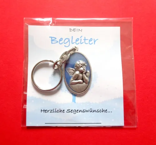 Schlüsselanhänger SCHUTZENGEL blau Engel Gesamtlänge 9 cm