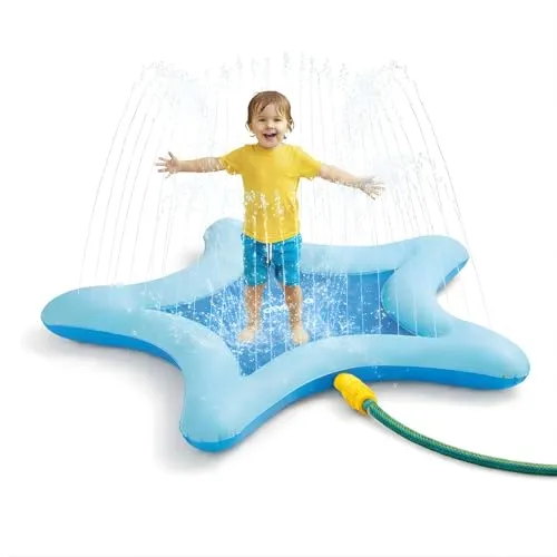 alldoro 60212 Wasserspielmatte Stern mit Sprinkler, 100 cm Wassersprinklermatte für Garten & Terrasse, Wasserspielzeug für Kinder ab 3 Jahren