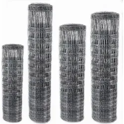 400m Wildzaun Forstzaun Knotengeflecht Drahtzaun - Metallzaun aus hochfesten, verzinkten Stahldrähten mit Wickelknoten, ideal für flexible Zaunbauprojekte in Landwirtschaft und Forstwirtschaft.