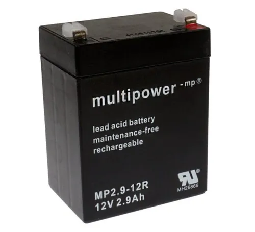 Multipower Blei-Akku MP2,9-12R Pb 12V / 2,9Ah Faston 4,8, Pluspol rechts Bleiakkus