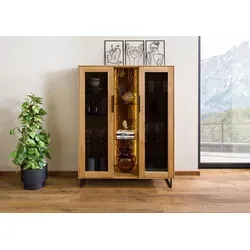 Highboard Wildeiche LINDAU 112x43x145 cm