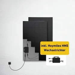 Balkonstrom Balkonkraftwerk 900 Watt - Premium Komplettset - Hochwertiges Balkonkraftwerk mit bifazialen Solarmodulen (900 W) für bis zu 30% Mehrertrag. Inklusive langlebigem Hoymiles Wechselrichter, ideal für optimale Energieausbeute.