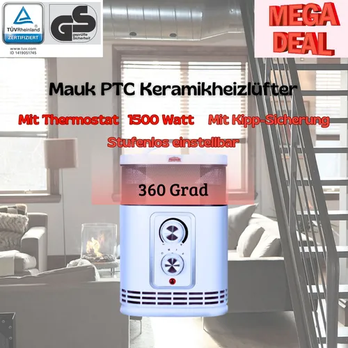 Mauk 360° Heizlüfter Keramik Heizung