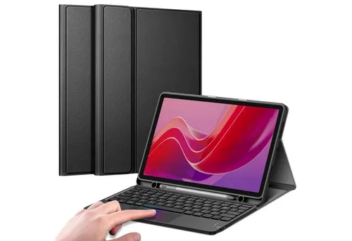 Fintie Tablet-Hülle mit Tastatur für Lenovo Tab M11 2024 (TB330FU) 11 Zoll, TPU Rückseite, Wiederaufladbare Bluetooth-Tastatur mit Touchpad, Case mit Stifthalter
