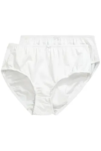 Ulla Popken Damen Slips, 2er-pack Panties, Weiß, 54-56 EU