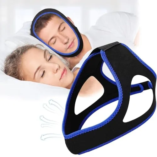 Anti-Schnarch-Kinnriemen für CPAP-Benutzer - Kinnriemen zur Schnarchreduzierung mit ergonomischem Design und verstellbaren Ohrlöchern für optimalen Komfort. Ideal für eine ruhige Nacht ohne Schnarchen.