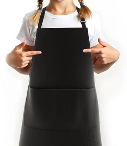 LEFUNDA® Kochschürze Wasserdicht Schürze mit 3 Taschen Verstellbare Grillschürze mit langen Bändern Küchenschürze für Männer Kinder Damen Küche Restaurant Café Backen