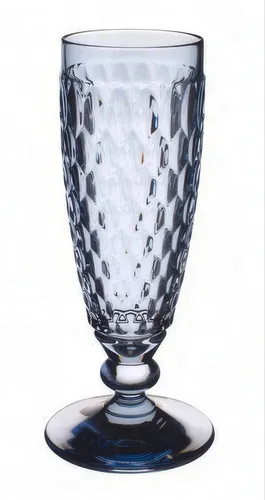 Villeroy & Boch Sektglas Boston Coloured, Kristallglas, Spülmaschinengeeignet, Blau, Motiv: Boston