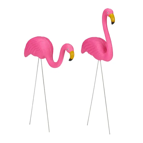 Flamingo Figur Set in pink von Relaxdays