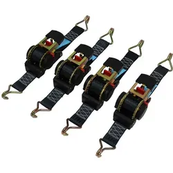 TRUTZHOLM Automatik Spanngurt Set 4 x Ratschenspanngurte - Spanngurte für Transportsicherung mit praktischer Aufrollfunktion, ideal für sicheres Verzurren von Ladungen, Set mit 4 Automatik Ratschenspanngurten.