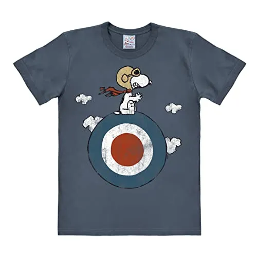 Logoshirt® Peanuts Snoopy Pilot T-Shirt für Damen & Herren - Lizenziertes Fun-T-Shirt mit Snoopy als Pilot, aus 100% Baumwolle für hohen Tragekomfort und langlebigen Siebdruck. Ideal für Peanuts-Fans!