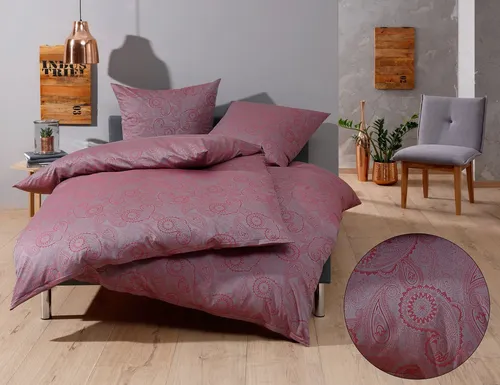 BETTWAESCHE-MIT-STIL Bettwäsche Mako-Satin Damast Paisley Bettwäsche 