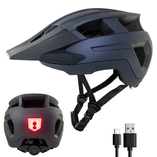 Fahrradhelm Urban MTB City E-Bike Fahrrad Helm mit Visier L/XL 54-61cm Anthrazit