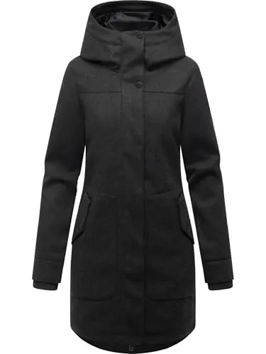 Ragwear Damen Mantel Janesha Coat Dark Grey - Funktionsjacke mit elegantem Design, ideal für kühle Temperaturen und vielseitig tragbar im Alltag oder Büro.