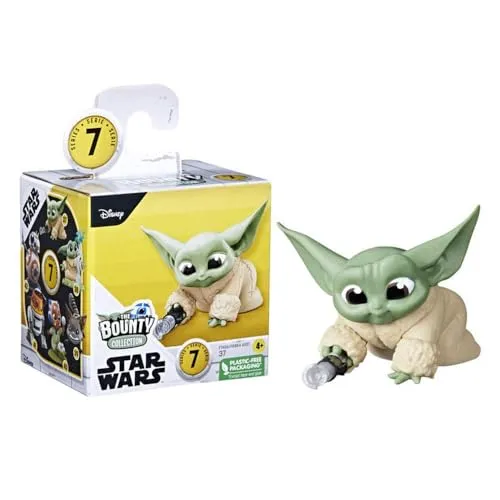Star Wars The Bounty Collection Series 7, Grogu Mini Actionfigur, Lichtschwert Inspektionspose, 2,25 Zoll Star Wars Spielzeug für 4 Jahre alte Jungen & Mädchen