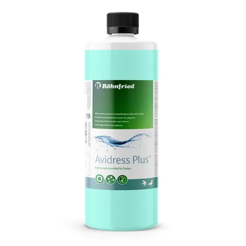 Röhnfried Avidress Plus 1000 ml | Senkt das Infektionsrisiko im Trinkwasser für Tauben & Kaninchen | Enthält Mineralien, Oregano & Zimt