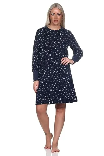 Normann Damen Frottee Langarm Nachthemd von Normann