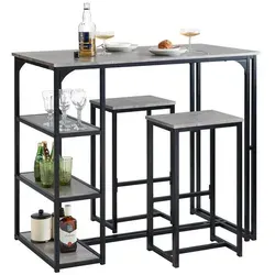 SoBuy Bartisch OGT43, 3-teiliges Bartisch-Set mit Stühlen von SoBuy
