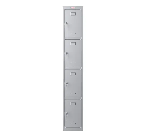 Phoenix PL1433GGK Schließfach Locker Grau - Bürostuhl mit 1 Spind und 4 Türen, ideal für Büros, Fitnessstudios und Schulen. Robuste Konstruktion und modulare Montage für optimale Aufbewahrung.