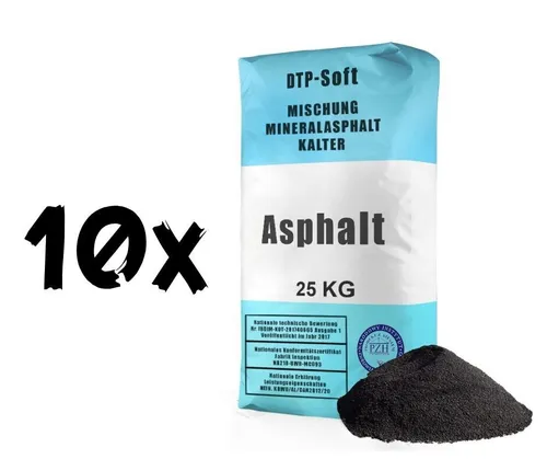 25kg Kaltasphalt 0-8 mm Reparaturasphalt Asphalt Kaltmischgut 250kg 10 x