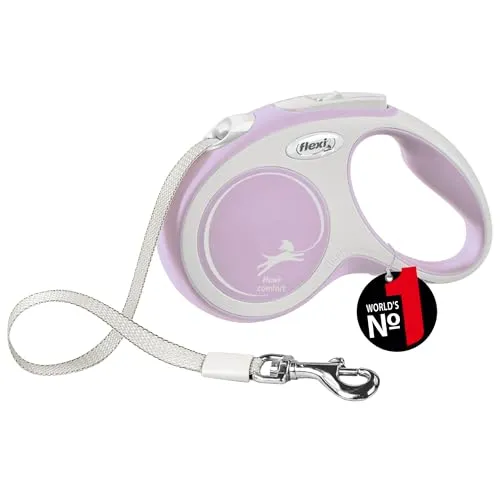 flexi Flexileine FLEXI Rollleine New COMFORT Gurt - 5m für Hunde bis 15kg, komfortabel und stylish in Rosa