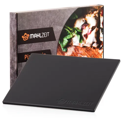 Mahlzeit Pizzastein eckig 38 x 30 cm - Pizzastein aus Cordierit für Grill und Backofen, speichert Wärme optimal für knusprige Steinofenpizza. Ideal für Grillliebhaber und Hobbyköche.