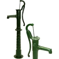Guss Handschwengelpumpe GRÜN mit Ständer – Robuste Gartenpumpe - Gartenpumpen: Robuste Gusseisen-Schwengelpumpe mit Ständer, ideal für Brunnen und Teich, max. Ansaughöhe 7m, energiesparend und langlebig.