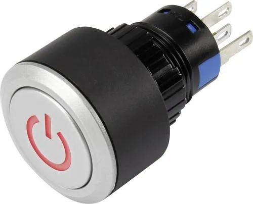 TRU Components 1303029 LAS1-AWY-11T/R/12V/P Drucktaster 250 V/AC 3A 1 x Aus/(Ein) tastend Rot IP65 1St.
