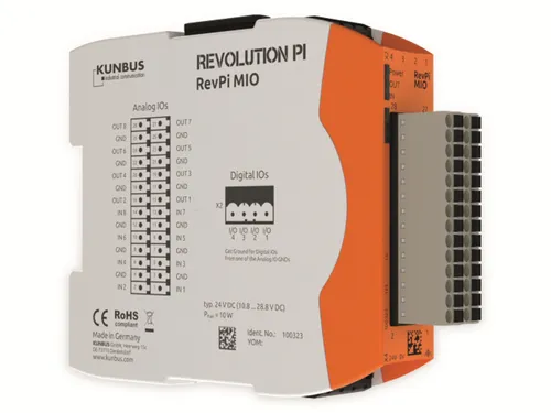 REVPI MIO - Analoges und digitales E/A-Modul für Revolution Pi - Steuerungen: Erweitern Sie Ihr Revolution Pi-System mit 8 analogen Eingängen, 8 analogen Ausgängen und 4 digitalen Kanälen. Ideal für vielseitige Automatisierungslösungen.