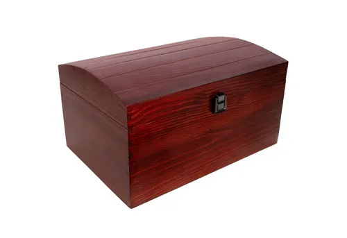 Creative Deco Holzkiste mit Deckel und Schloss, Rot - Kisten für stilvolle Aufbewahrung, mit sicherem Schloss und attraktiver roter Farbe, perfekt für Dekoration und Organisation.