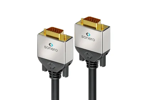 sonero sonero® Premium VGA Kabel, 3,00m, FullHD (1920x1080), schwarz Video-Kabel