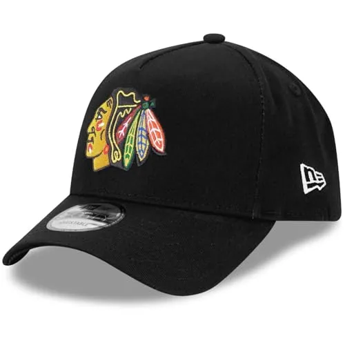 New Era Chicago Blackhawks 9Forty A-Frame Cap Schwarz - One-Size - Offizielle Chicago Blackhawks Cap für NHL-Fans – ideal für Spiele und Freizeit. Stylischer gebogener Schirm mit schwarzem Undervisor und hochwertigem Teamlogo. Flexibler Snapback-Verschluss für optimalen Tragekomfort.