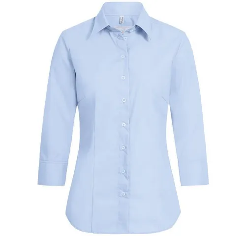 GREIFF Kurzarmbluse Greiff Corporate Bluse BASIC Damen 3/4 Kent Regular-Fit Hellblau 32