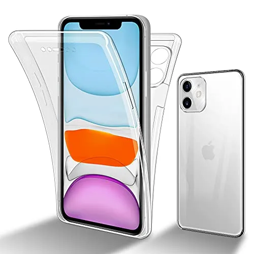 Cadorabo Hülle kompatibel mit Apple iPhone 11 Schutzhülle TPU Silikon Case 360 Slim Kratzfest Weiche Gummi mit Rundumschutz Case Hülle für iPhone 11 in Transparent